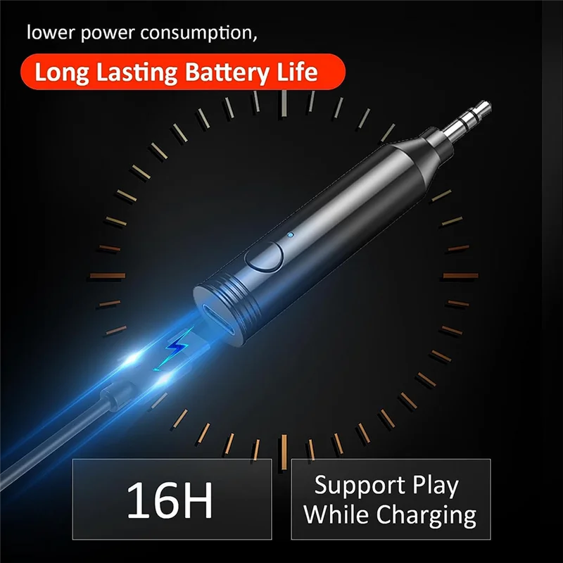 موثوقة-محول بلوتوث Aux للسيارة، سيارة بلوتوث استقبال الصوت المنزل مكبر صوت ستيريو سماعة بلوتوث محول السيارة-ABDQ