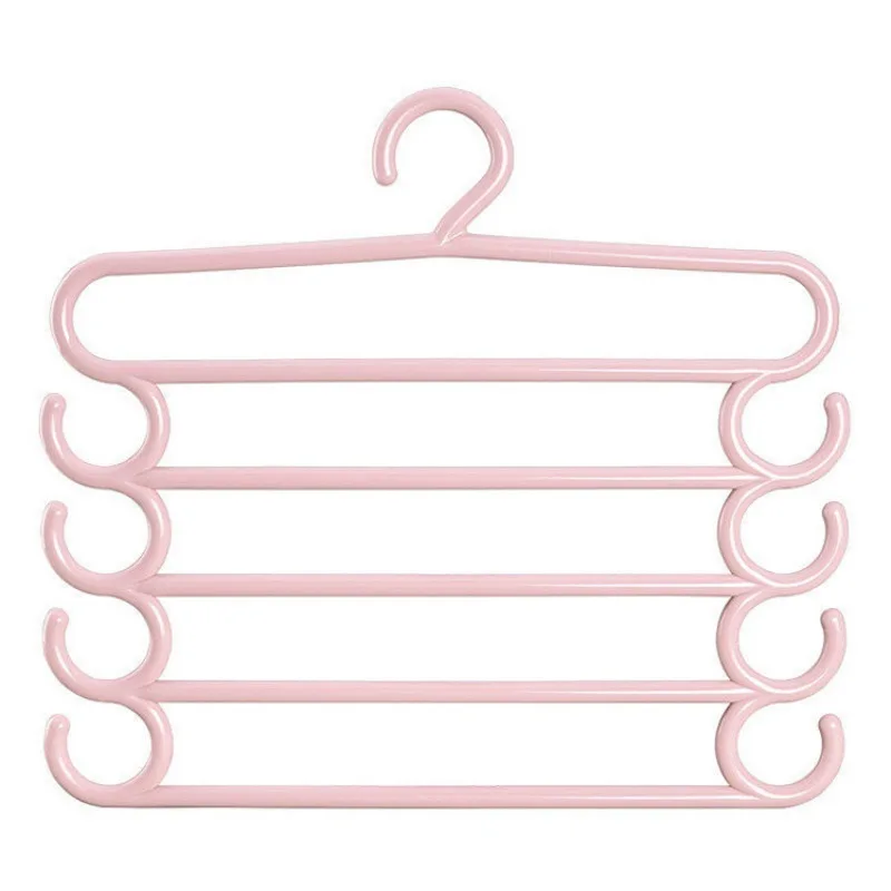 1/2/3pcs Pants Rack Multifunctional Household Saving Space Multi Layer Trousers Hanger Pants Closet Color Clothes Peg 5 Layers