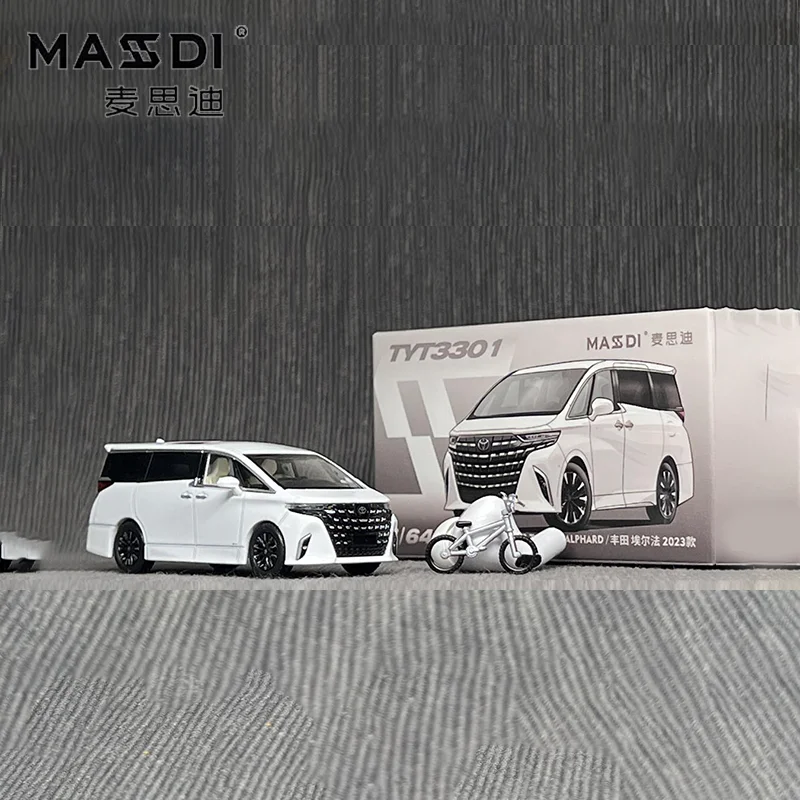 New Stock Masdi 1:64 2023 Toyota Alphard Mpv Simulation Alloy Miniature Die-Cast Car Model Custom Children'S Toy Collection Gift