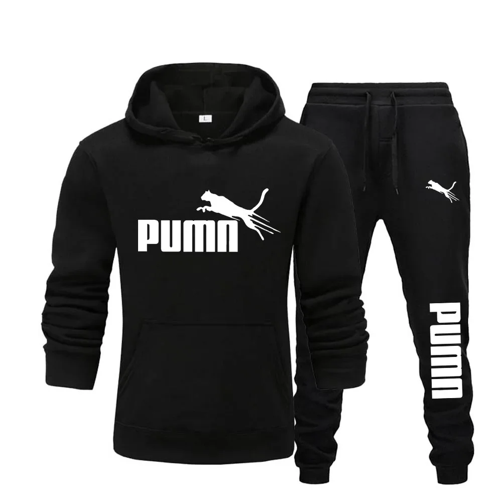 New Autumn Winter Men Women Tracksuit Hoodies + Pants 2Pcs Sets Suit Fashion Trend Hip Hop Y2K Clothing Sportswear Sweatshirts