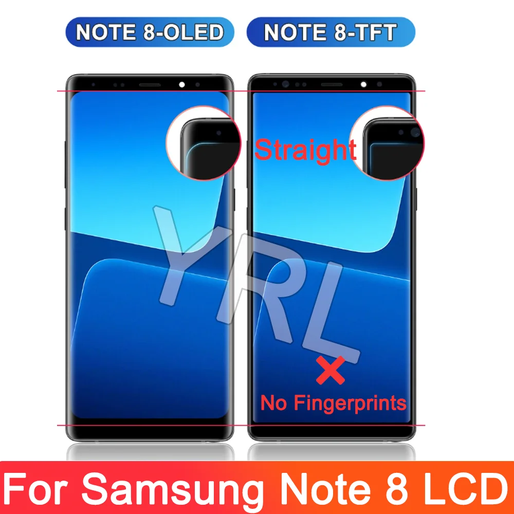 TFT LCD touch screen for Samsung Galaxy Note 8 N950 N9500, replacement parts with frame, 100% tested