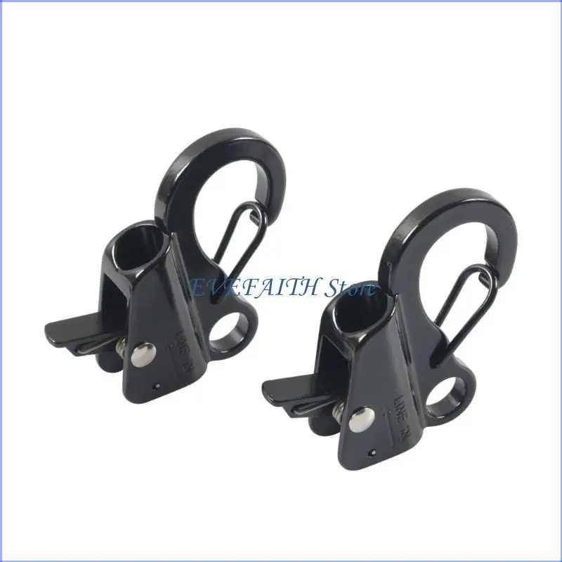 

124B Compact Stainless Steel Boat Cast Hook Adjustable Spring Hook Metal Sliding Hook Simple Install for Easy Rope Handling