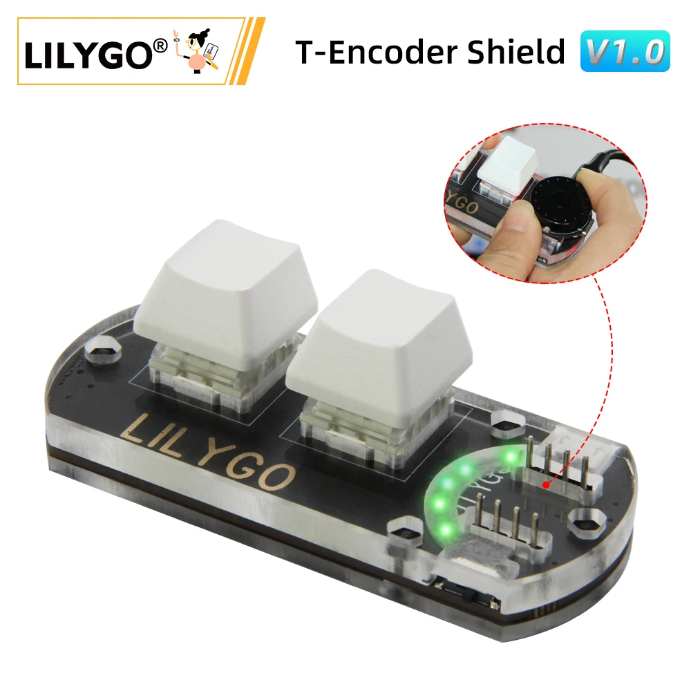 LILYGO® T-Encoder Shield V1.0 CH552 Tùy Chỉnh Phím Macro Với APA102 RGB LED Ban Phát Triển T-Bộ Mã Hóa Nút Mở Rộng mô-đun