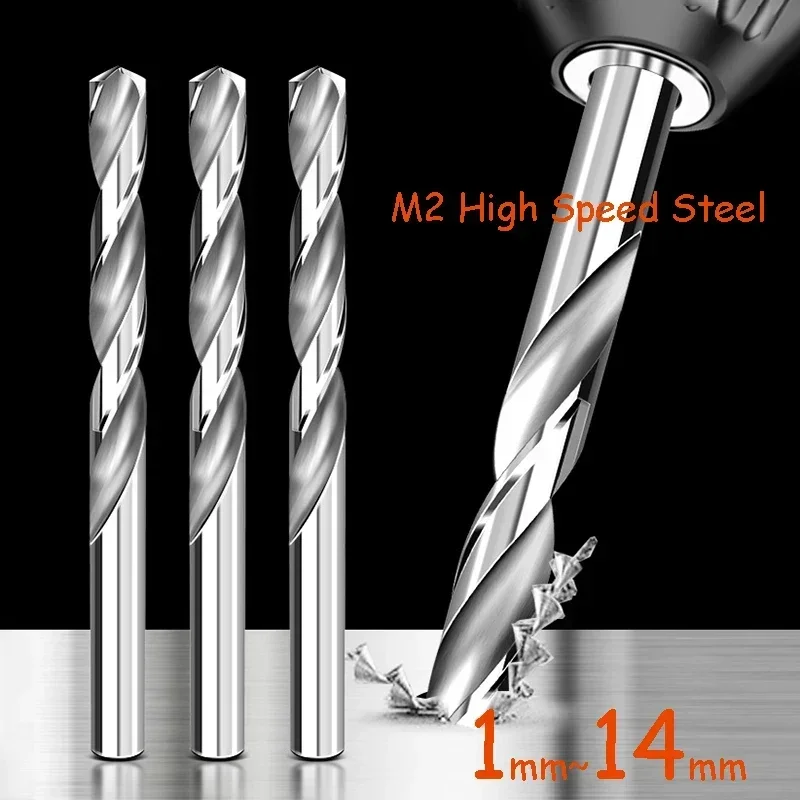 

M2 High Speed Steel Drill Precision Fully Ground Straight Shank Twist Drill for Stainless Steel Metal Wood Plastic Drilling