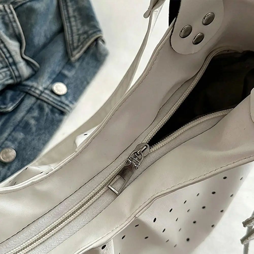 Damen-Umhängetasche, Vintage-Polka-Dot-Design, Pendler-Tragetasche, große Kapazität, PU-Leder-Handtasche, Unterarmtasche für Schule, Büro und den täglichen Gebrauch. – Detail 21