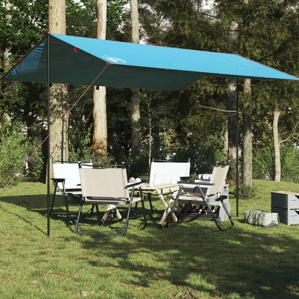 Waterproof Blue Camping Tarp 400x294 cm - Durable Outdoor Shelter for Travel and Hiking