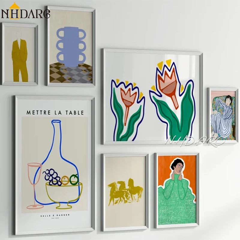 

Canvas Print Painting Wall Art Unique Design of Niche Retro Fashion Posters Character Plant Abstract Living Room Home Decoration
