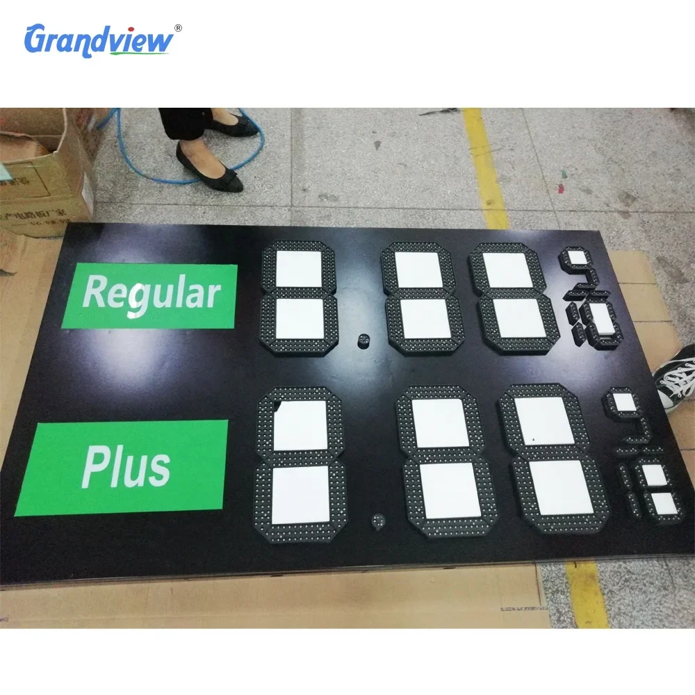 12 Inch 888.8 Green Waterproof Remote Control Digital Gas Price Sign Led Numbers Display Boards