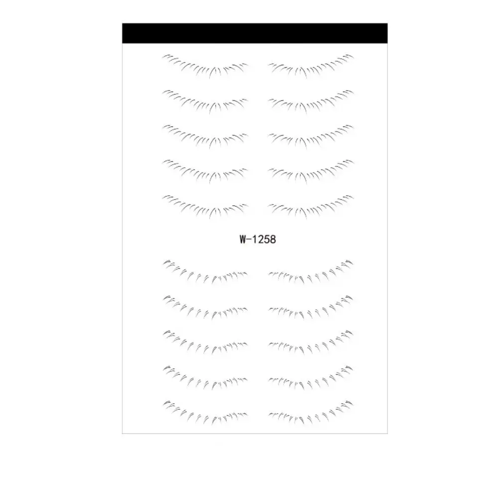 8/10Pairs Multi-Style Lower Eyelash Tattoo Stickers 3D Simulation Under Eye Fake Eyelash Black Quick Transfer Lashes Decals