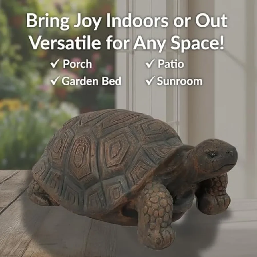 Garden decoration, resin, green, weather-resistant large turtle statue for outdoor use, 20 L