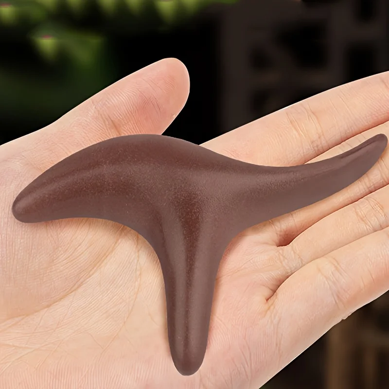 Manual Foot Leg Acupoint Massager, Triangle Cowhorn‑Shaped Meridian Scraping Gua Sha Massage Tool