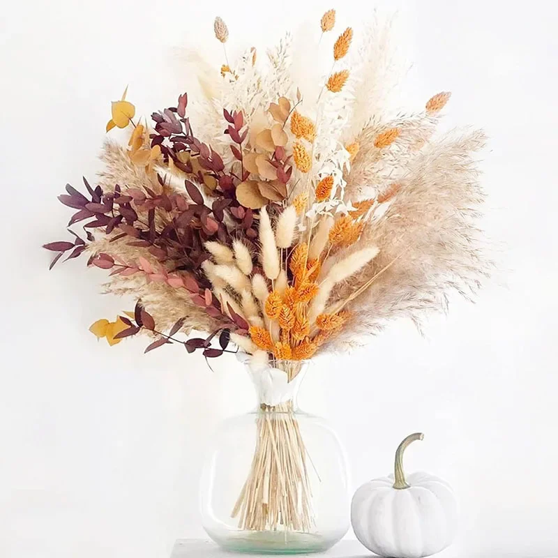 Dried Flowers Pampas Bohemian Decorative Reed DIY Rabbit Tail Grass Mixed Dried Flower Bouquet Party Wedding Decorations