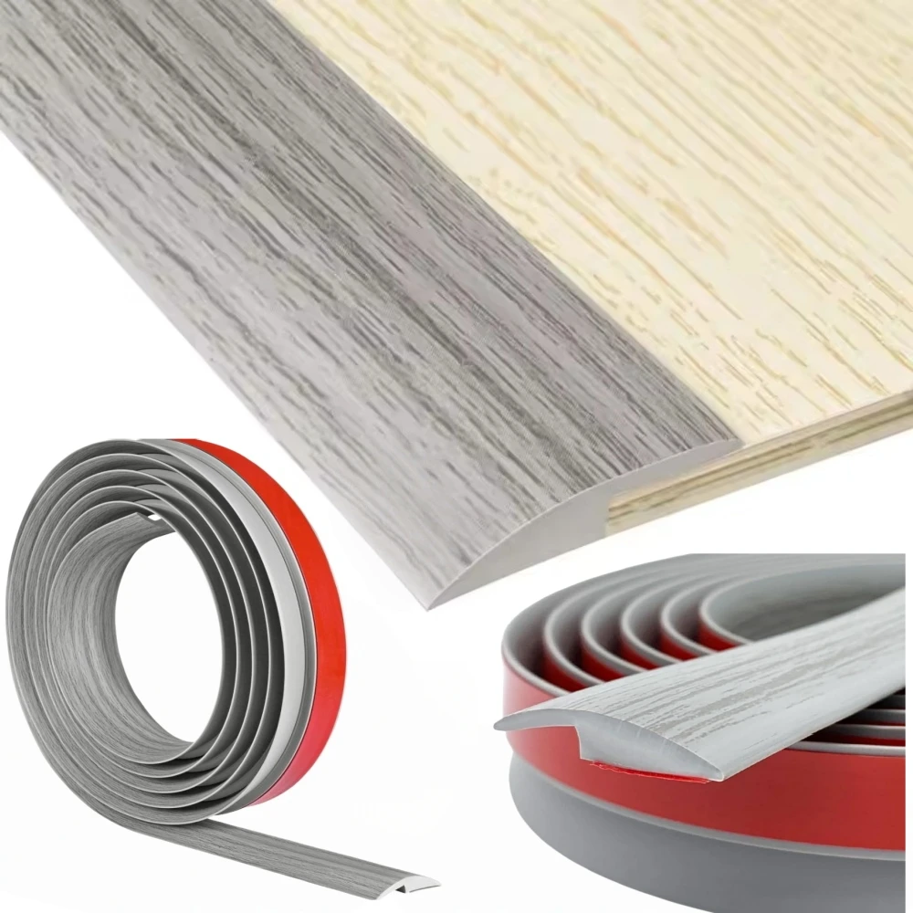 แถบปิดขอบพื้นแบบมีกาวในตัว ขนาด 118.11 นิ้ว x 1.18 นิ้ว สำหรับปิดขอบพื้นลามิเนตแบบแบน แถบปิดขอบพื้นกว้าง ทำจากพีวีซี