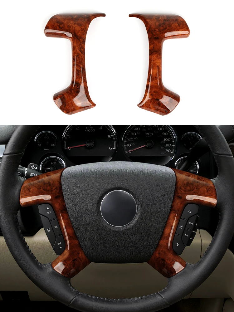 Naklejka na panel kierownicy samochodowej z drewnianym wzorem ABS do Chevrolet Avalanche Express Silverado Suburban Tahoe Traverse — Zdjęcie 2 z 2