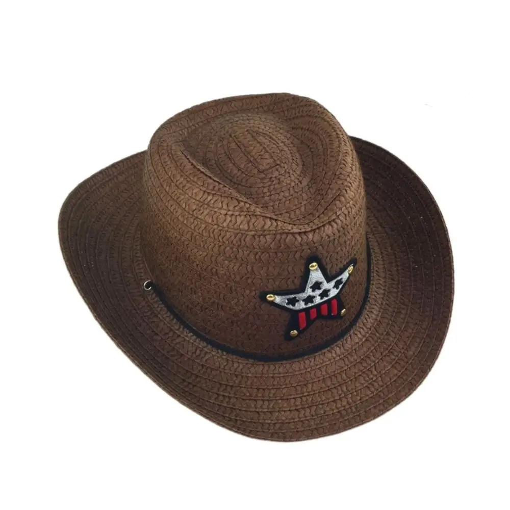 

Breathable Jazz Hat Fishman Hats Straw Sun Cap Pentagram Hat Cowboy Hat Children Hats