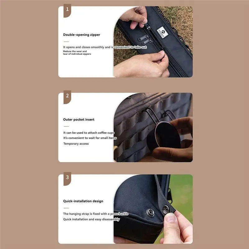 CAMPINGMOON بقاء حقيبة تخزين من القماش سحاب عازل للماء BK-40 لأوتاد الخيمة في الهواء الطلق المحمولة التخييم-AA85