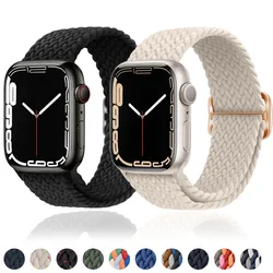 Braided Loop Strap For Apple Watch Bracelet 44mm 40mm 45mm 41mm 42mm 46mm 49mm Elastic Strap iWatch serie10 9 7 SE 4 6 5 Ultra 8