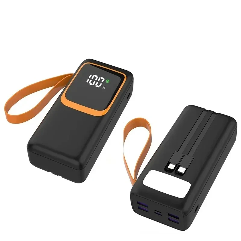 For IPhone Xiaomi 50000mAh Large Capacity Power Bank Fast Charging Powerful Powerbank Built in Cables External Spare Battery