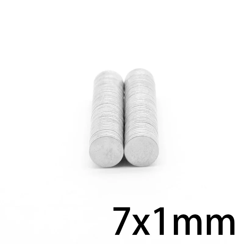 50/100/200/300/500/1000PCS 7x1 mm thin sheet N35 Neodymium Magnet Disc Powerful Magnets Round 7x1 mm Permanent Magnet 7mm*1mm