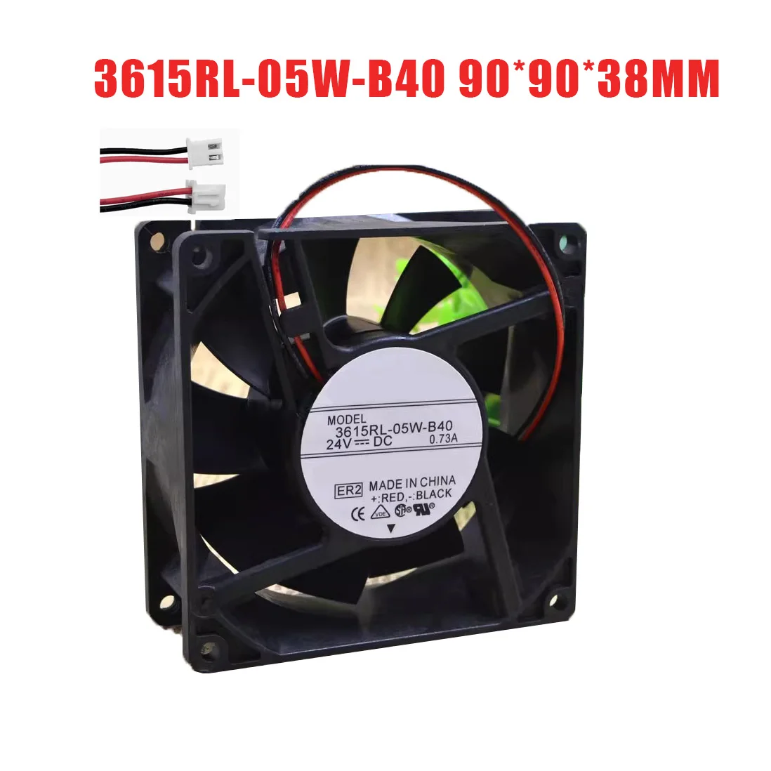 Cooling Fan For NMB 3615RL-05W-B40 90*90*38MM DC24V 0.73A 2lines New