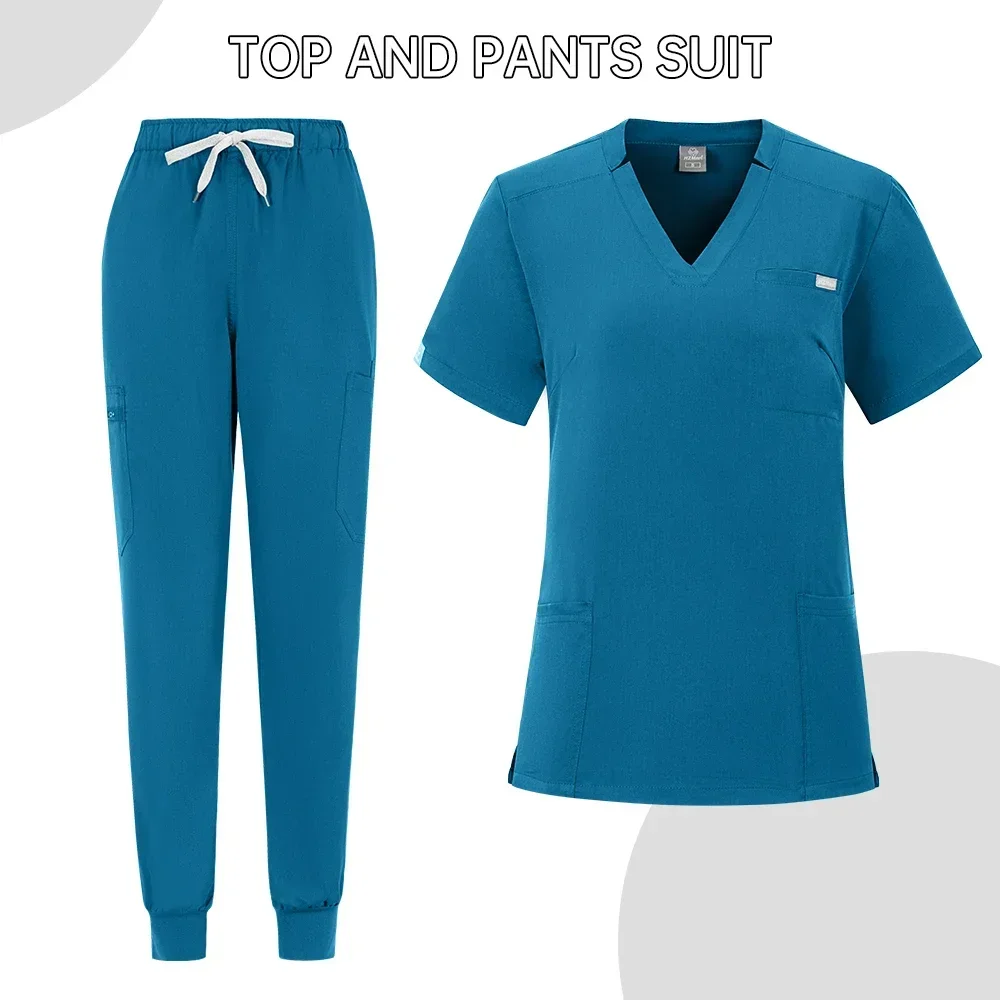 Clássico novo conjunto de esfoliantes de enfermeira dos homens acessórios uniforme médico cirúrgico dental clínico calças superiores roupas de trabalho de laboratório