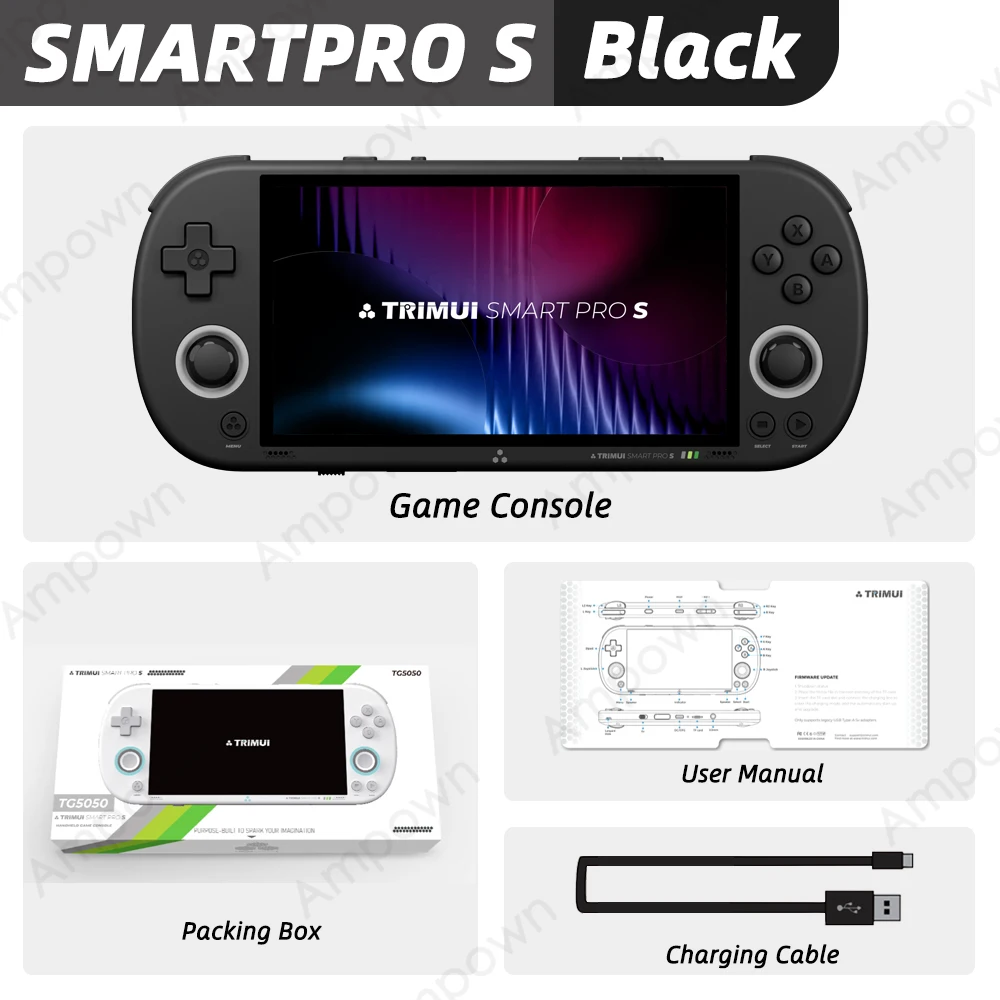 TRIMUI SMART PRO S Handheld Game Console 4.96''IPS Scherm Allwinner A523 Processor Hall Joystick RGB Verlichting TG5050 Game Player