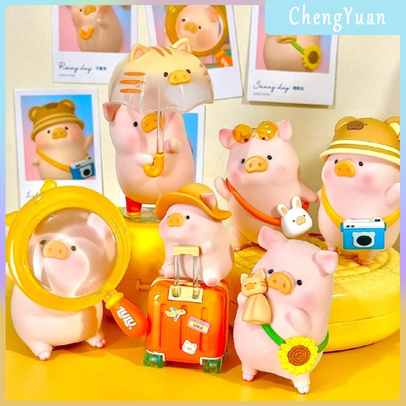 

Genuine Lulu The Piggy Travel Series Blind Box Kawaii Piggy Anime Figure Doll Surprise Ornament Collection Model Toys Kids Gifts
