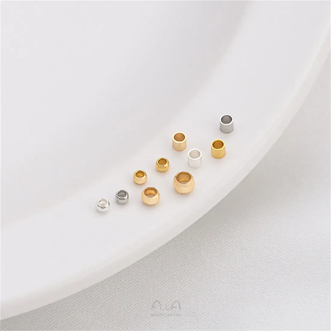 14K Gold-plated Positioning Tube Positioning Bead DIY Handmade Fixed Steel Wire Bracelet Necklace Closure Buckle Accessories