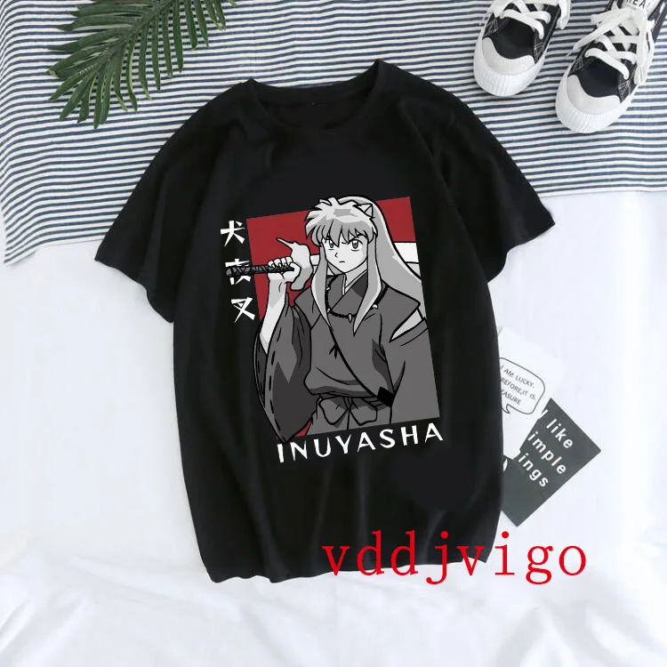 Inuyasha Mange Y2k T-Shirt Feudal Demon Korean Style Tshirts Sesshoumaru Higurashi Kagome T Shirt Anime Cartoon Hip Hop Tee Tops