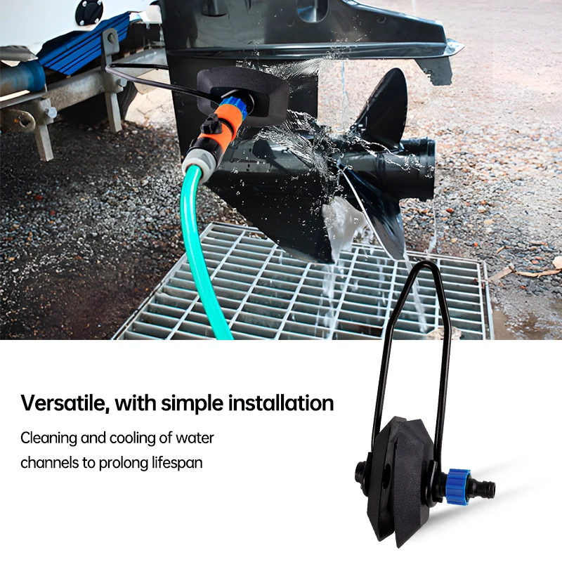 Outboard Motor Flusher Muffs Kit with 16mm Quick Connect Fitting, Adjustable Dual/Single Tube for Boat Motor Cleaning & Test Run