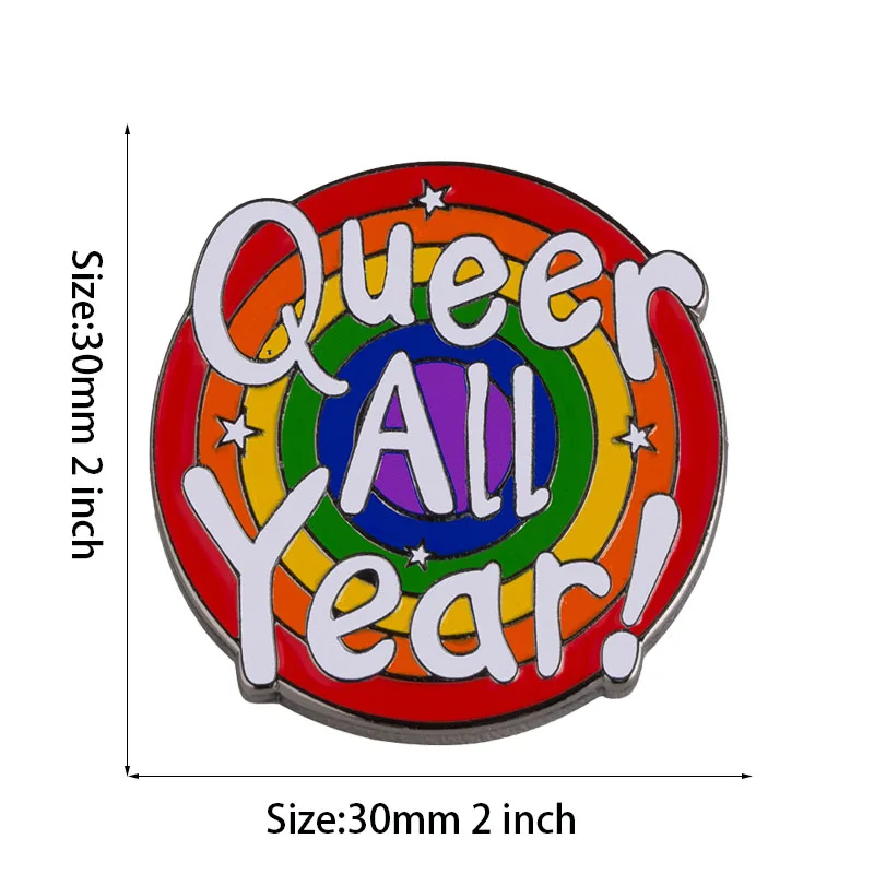 Queer All Year Flag Metal Lapel Pin Flag Pin Badge