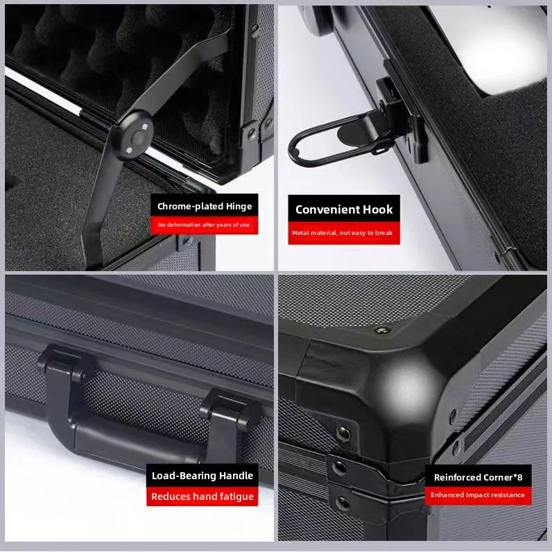 

Portable Aluminum Alloy Tool Box Instrument Equipment Se Box Model Storage Box for Hardware Tools Electronics And More