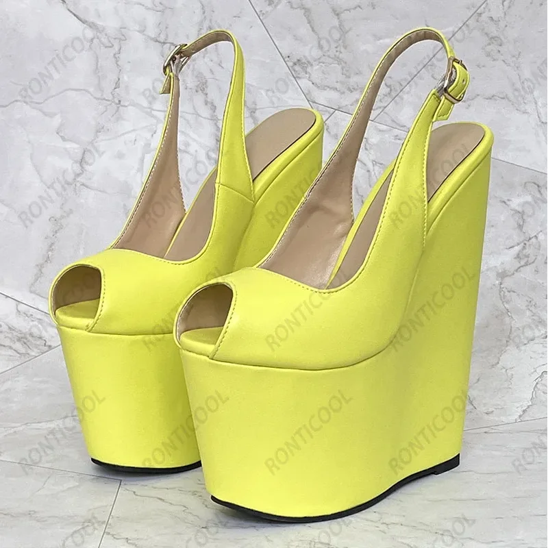 

Ronticool, супер пикантные женские босоножки на платформе, туфли на танкетке и высоком каблуке с открытым носком, красивая обувь цвета фуксии, женские размеры США, большие размеры 4-14