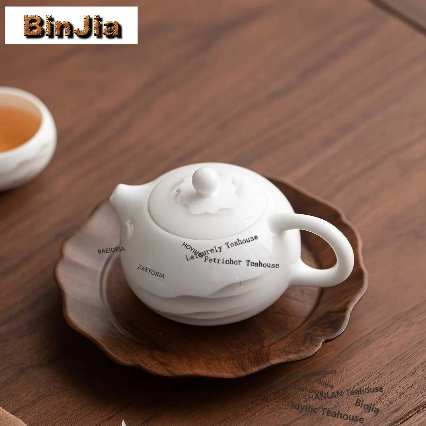 Mutton Fat Jade Ink Wash Distant Hills Teapot Ancient Tea Infuser Pot Tea Soaking Kettle With Ball Hole Teaset Ornaments Craft