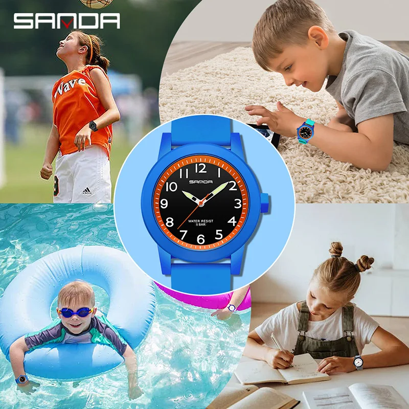 SANDA-reloj deportivo Original para hombre y mujer, cronógrafo de cuarzo, resistente al agua hasta 50m, sencillo y fino, 3220, 3221