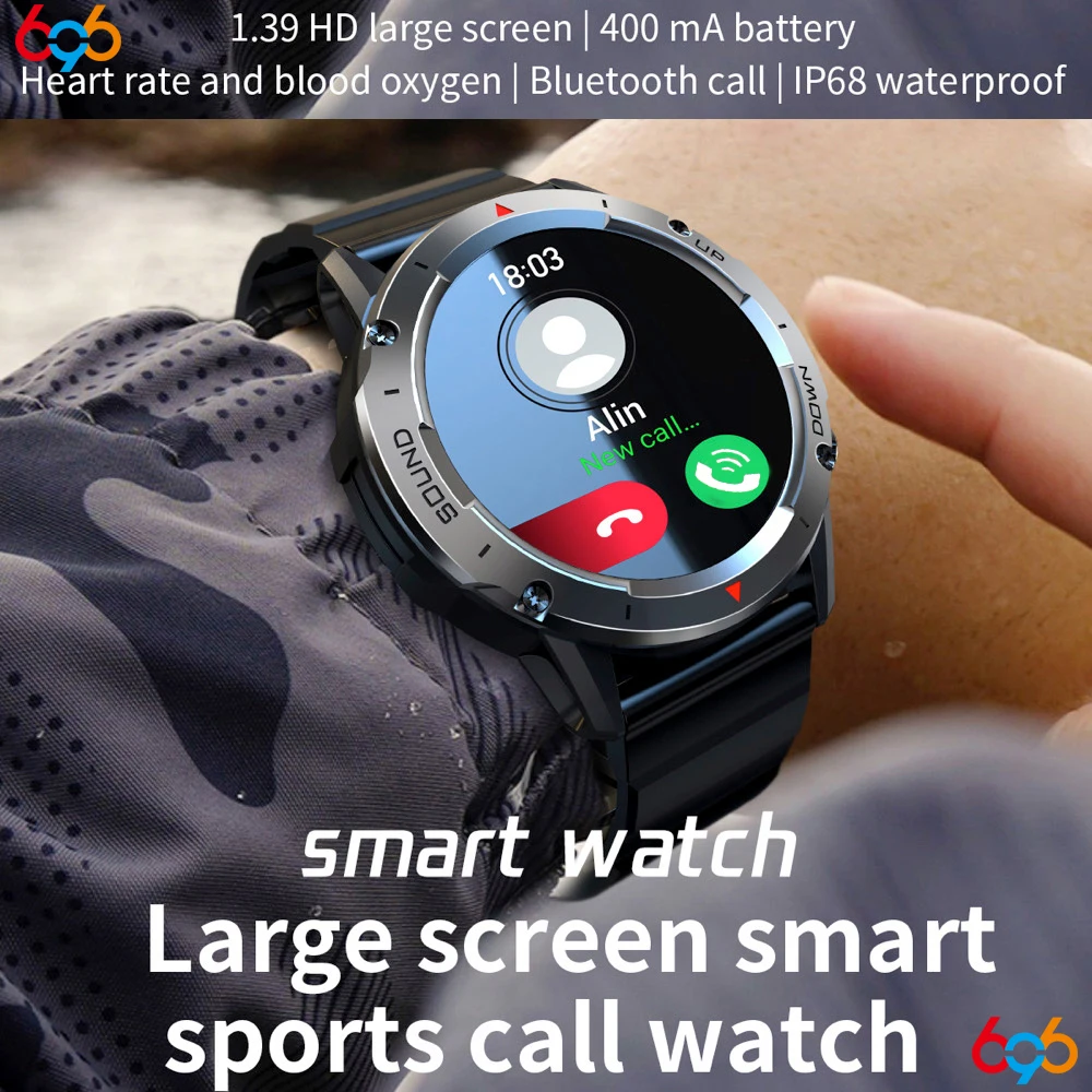 New Blue Tooth Call Smart Watch Sports Smartwatch Fitness Heart Rate Monitor Waterproof 400mah Music AI Voice Assistant Sleep