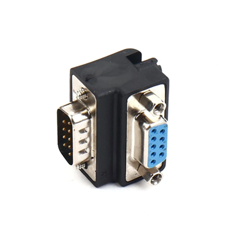 DB9 9 Pin 232 Nam Đến Nữ Nối Tiếp Giới Tính Adapter 90 Độ Cáp Nối Dài Chuyển Đổi Khớp Nối