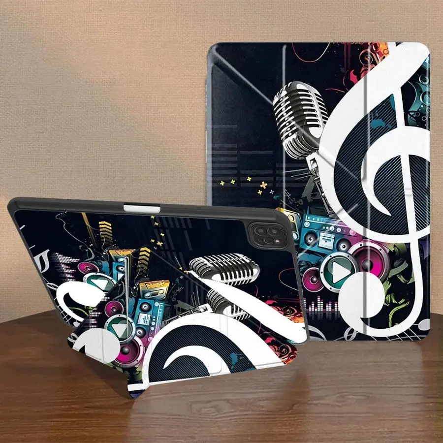 Tablet Case For iPad Air 4 5 M3 M2 M4 11inch Mini 6 7 Pro 11th 10th 9th 8th 7th 12.9inch Pro 2025 Holder Cover Creative Music