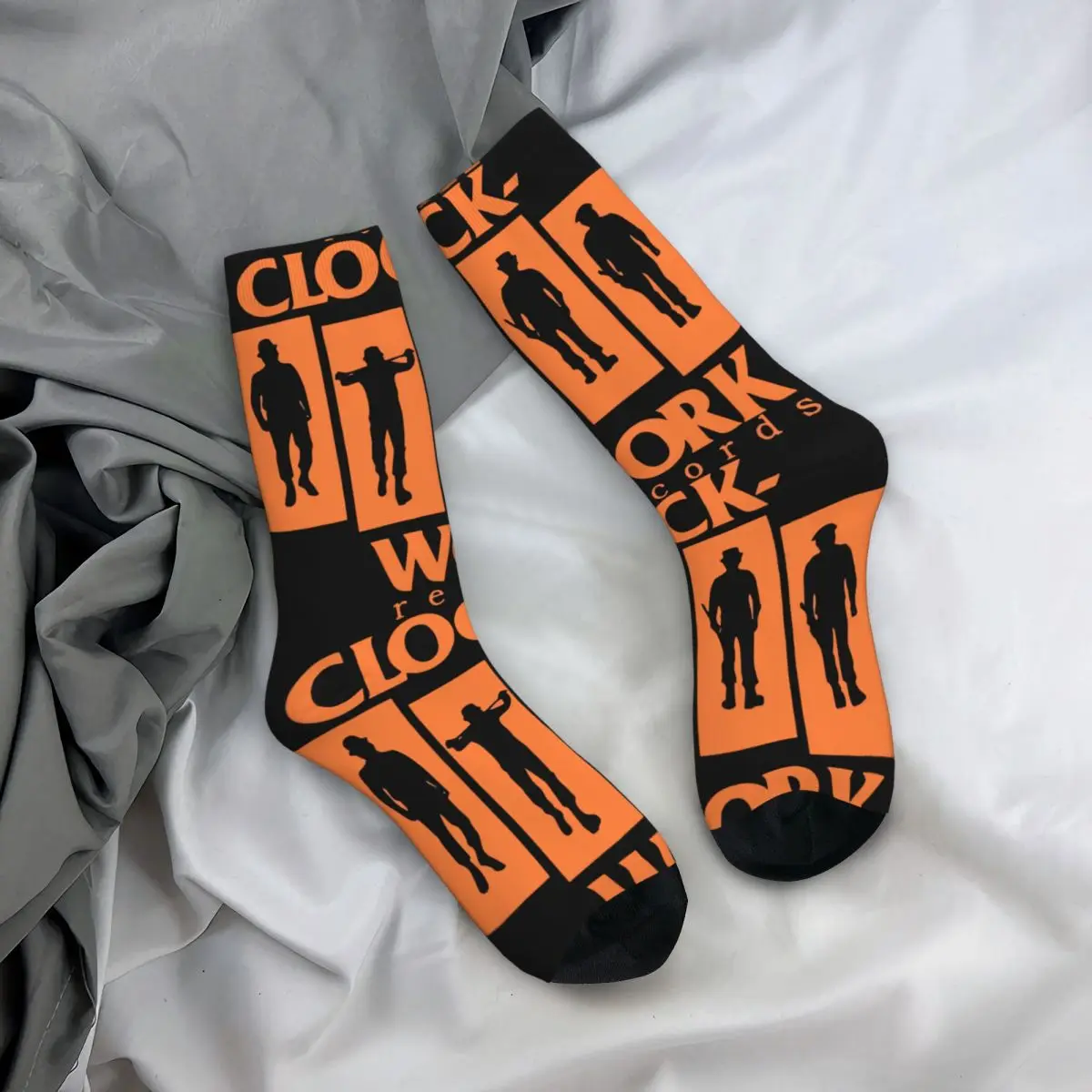 Funny Men\'s compression Socks Records Classic Vintage Harajuku A Clockwork Orange F Alexander Film Seamless Crew Crazy Sock