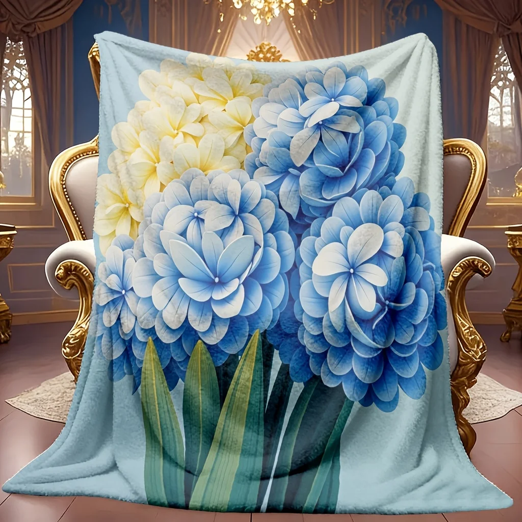 Classic Garden Bloom Theme Soft Bed Spread Throw Retro Looking Decor Blanket For Restaurant Boutique Dance Gym