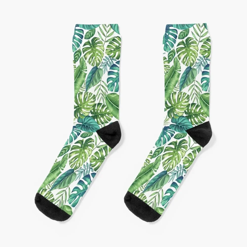 

Tropical Leaves II Socks with print FASHION new in's gift Socks Female Men's