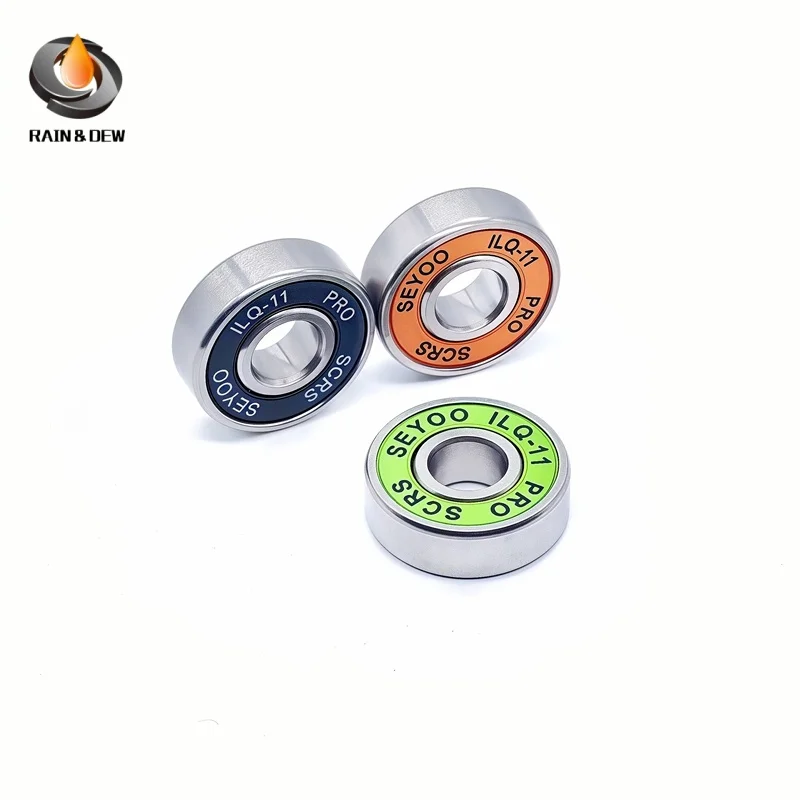 8 sztuk 608 RS łożysko ILQ-11 8x22x7 zielony Longboard prędkość rolkowa łożysko koła do rolek skuter gładkie łożysko do hulajnogi