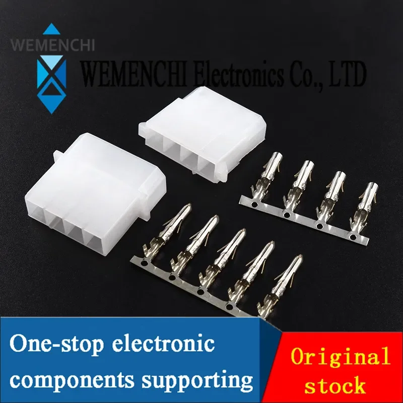 10 Set 5.08mm Connector Large 4 Pin Computer ATX IDE Power Connector Plug Male Female Housing + Male Female Terminal