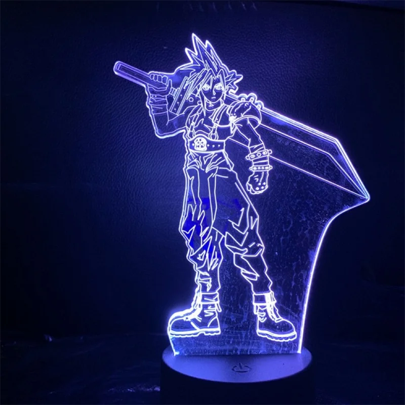 Ff14 Final Fantasy Cloud Stripe&Barrett Wallace&Tifa Lockheart 3d Nightlight Game Accessories Models Decorations Gifts