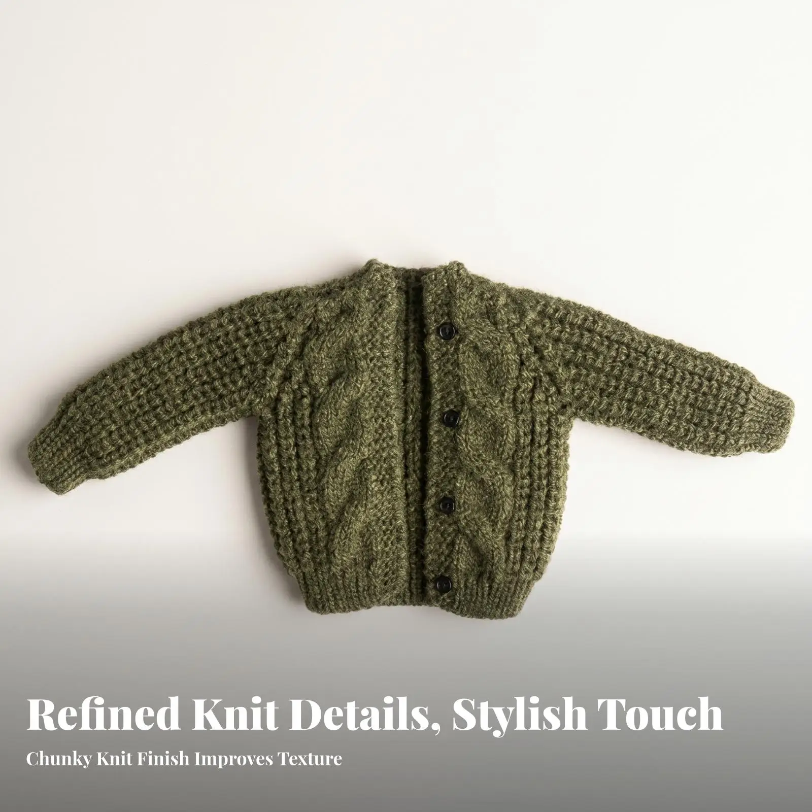 Button up Knit Cardigan Long Sleeve Cable Knit Cardigan Short Fit