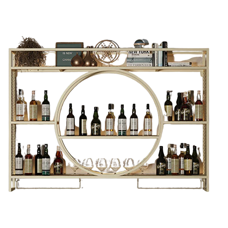 

Decorative Bar Cabinet Display European Style Alcohol Storage Industrial Lights Wine Cabinet Mueble Vino Restaurant Furniture