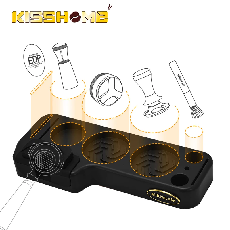 Alikisscafe Coffee Tamping Station Mat Portafilter Holder Stand Barista Support Base Delonghi Breville Espresso Accessories Tool