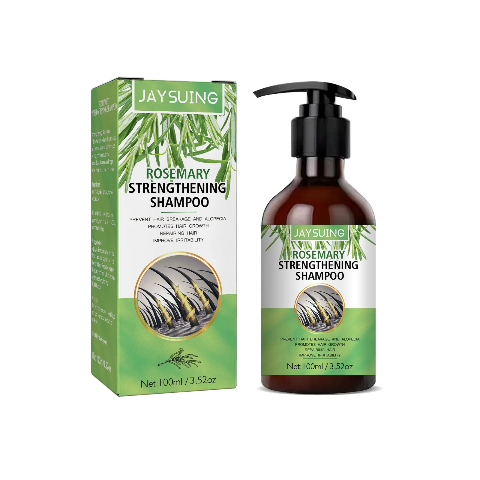100ML shampoo alecrim fluffy refrescante suavizante seco frizz anti-perda cabelo crescimento controle óleo