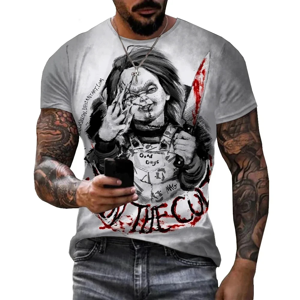 New Horror Movie Summer Bride Chucky 3D Print T-Shirts Men Women Short Sleeve Tshirt Oversized Harajuku Tees Tops Kid Clothing