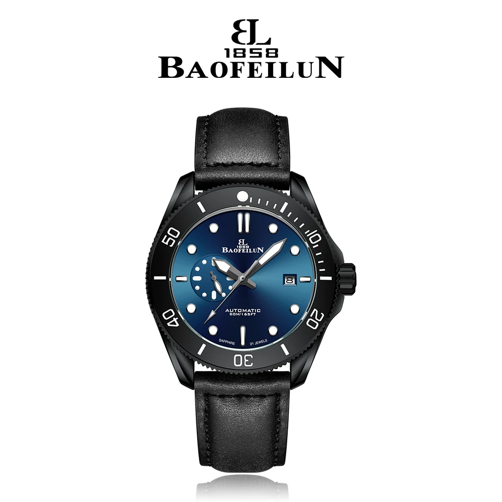 BAOFEILUN Men's Automatic Mechanical Watch Miyota 8215 Movement Sapphire Crystal Date Display Resistant Business Wristwatch